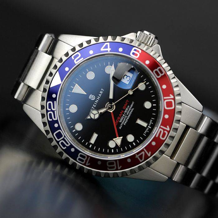 Steinhart Ocean One GMT BLUE-RED Taucheruhr Preisnachlass