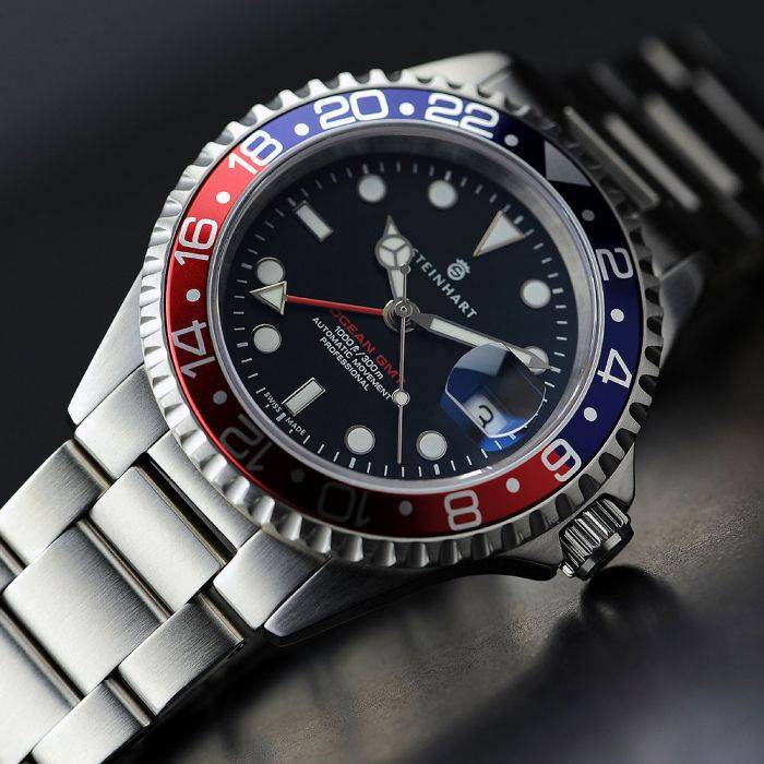 Steinhart Ocean One GMT BLUE-RED Taucheruhr Preisnachlass