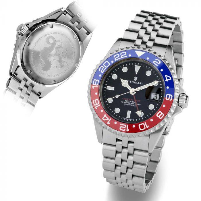 Steinhart Ocean One GMT BLUE-RED. 2 Ceramic Taucheruhr Muttertagsangebot