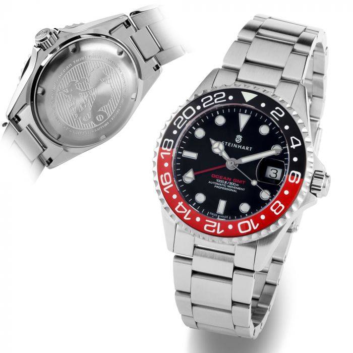 Steinhart Ocean 39 GMT BLACK-RED Ceramic Taucheruhr Vatertagsangebot