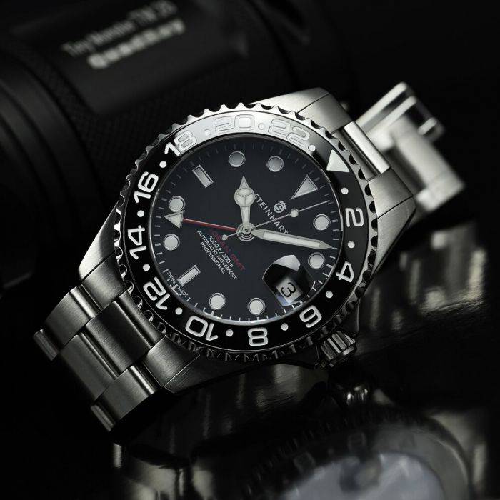 Steinhart Ocean 39 GMT BLACK Ceramic Taucheruhr Heißer Verkauf