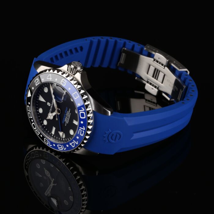 Steinhart Kautschukband blau 20x16 mm für Ocean 39 mit Schließe Stahl Sonderangebot
